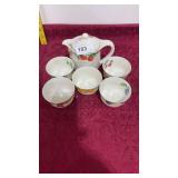 Fruit tea set with 6 cups