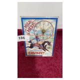 Cowboy clock with 2 books- Nevada cookbook, horse