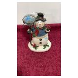 Snowman tea light candle holder