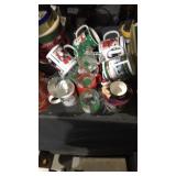 Assortment of Christmas coffee mugs