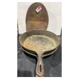 Scale Tray, 2 Cast Iron Frying Pans -1 Ckicken