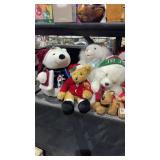 Large assortment of Christmas stuffed animals