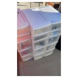 3 White Bins W/Toiletries Items