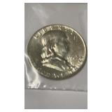 1963 UNC SILVER FRANKLIN 1/2 DOLLAR COIN