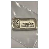 1 OZ .999 Hand Poured Nevada Silver Bar