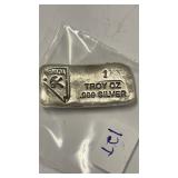 1 OZ .999 Hand Pored Nevada Silver Bar