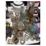 Vintage glass bottles and jars