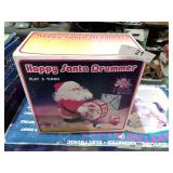 Happy Santa drummer and Frosty and the snowman