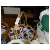 Basket of snowman ornaments