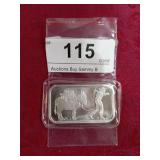 .999 1 oz Sliver Strike Bar,