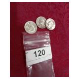 3 Silver Quarters