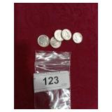 5 Silver Roosevelt Dimes