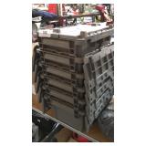 6 Small Storage Bins 8" x 6 1/2" x 11 3/4"