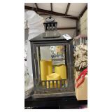 Hanging Lantern w/ LED Candles and Solar Panel