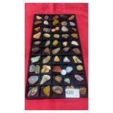 Collection of Polished Rocks & Mineral in Tray