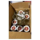 12 Misc Jelly Jars & Box Kerr Lids