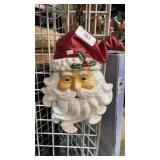 Paper Mache Mask Santa Wall Hanging 18" Long