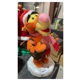 Animated Christmas Tigger Figurine