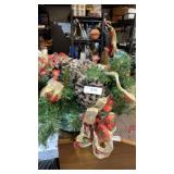 Basket w/ Pinecones &  Holiday Decorations