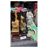 5 Wood Display Oval Stands, Small Figurines