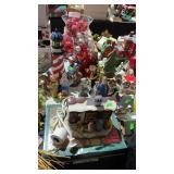 Christmas Decorations Ceramic Houses, Candles,