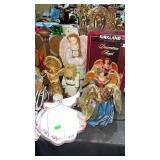 Lighted House, Angel Figurines, Musical Snow