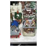 8 Light Up Ceramic Houses, 1 Covered House Jar,