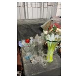 Misc Glass Items- Vases, Glass, Creamer,