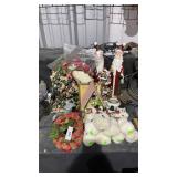 11 Soft Snowmen, 2 Small Deer Wreath, 2 Tall Santa