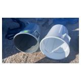 Two garbage cans