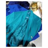72. 2 womens blazer tops blue and green