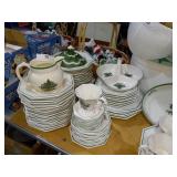 Dessert plates, tea set and serving dishes