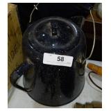 Black and white spotted tea kettle