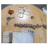 Heart glass pendant , elephant bracelet, single