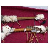 2 Decorative Indian Style War Clubs