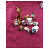 10 Vintage Small Porcelain Dog Figurines