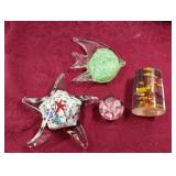 4 Vintage Glass Paperweights