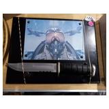 Fighter pilot picture with Display Bowie Knife