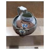 2 Pottery Dishes w/ Faces