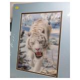 Matted Copy of Art - 3D White Tiger