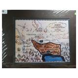 Matted Copy of Art - Map of The Ponderosa