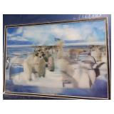 Matted Copy of Art - 3D Penguins or Polar Bears