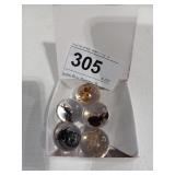 5 Clear Marbles w/ Insects