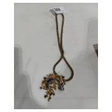 Gold & Silver Toned Man in The Moon Necklace