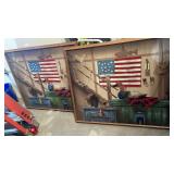 2 largePatriotic, oil on canvas paintings