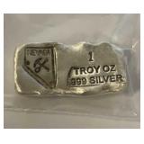 .999 1oz Hand Poured Silver Nevada Bar