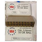 2 -20 Cartridges Cal 5.56mm 55 Gr Ball
