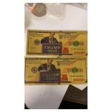 2.  Gold Dipped Trump Fun Notes.   High Bidder