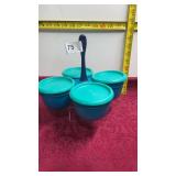 New Tupperware 4-1 Cup Covered Containers w/Handle