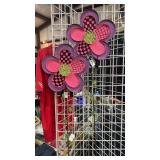 2 Metal Flower Yard Art  44" Tall